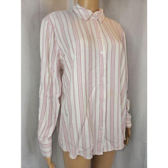 Tahari | stripped shirt | Pink and white | Large - Picture 2 of 9